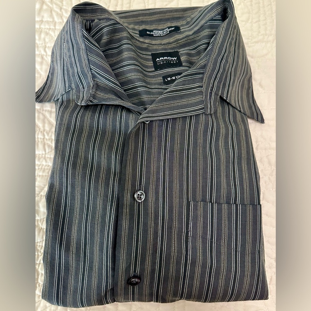 Arrow Classic Gray Striped Shirt